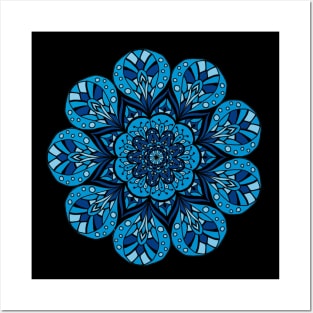 Blue Mandala Posters and Art